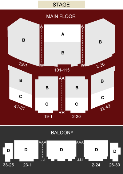 Paramount Arts Center Aurora, IL - seating chart and stage